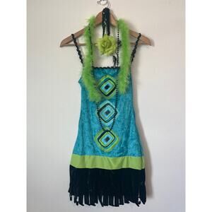 Flapper Costume Set - Dress, Necklace, Boa, Headband